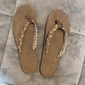 Braided Rainbow Flip Flops